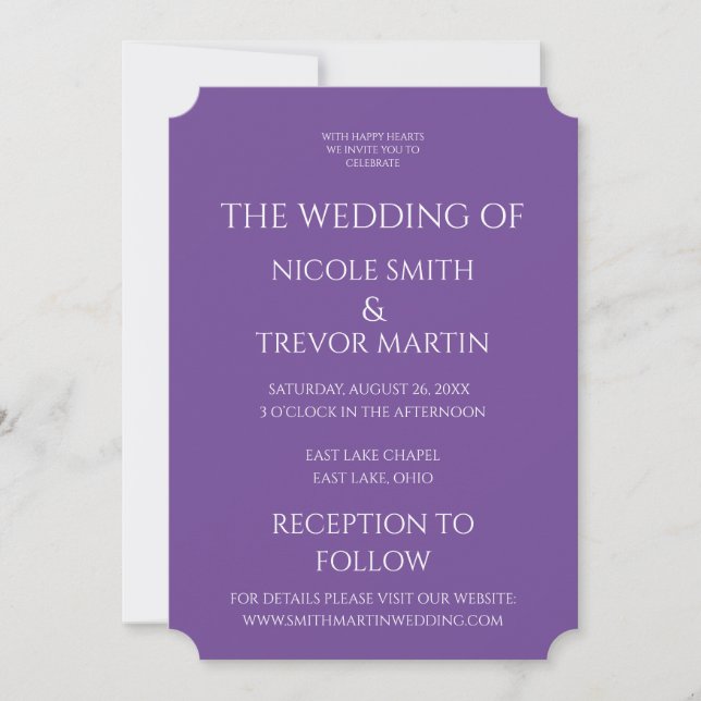 Create Your Own - Purple Invitation (Front)