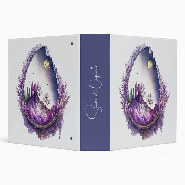 Create Your Own Purple Landscape Geode 3 Ring Binder (Background)