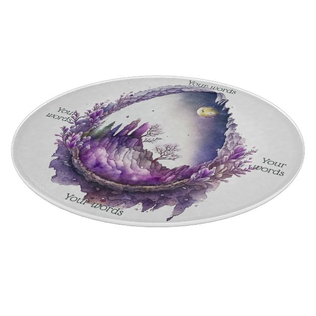 Create Your Own Purple Landscape Geode Cutting Board (Corner)