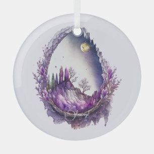 Create Your Own Purple Landscape Geode Glass Ornament