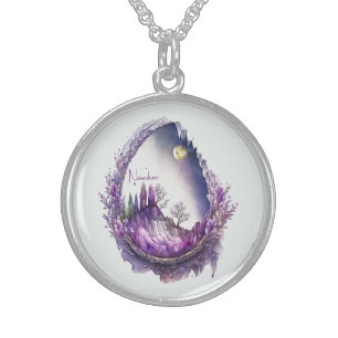 Create Your Own Purple Landscape Geode Sterling Silver Necklace