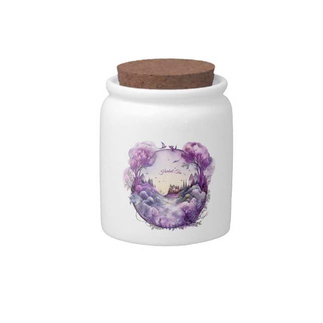 Create Your Own Purple Magic Castle Landscape Candy Jar (Front)