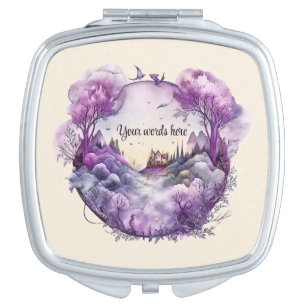 Create Your Own Purple Magic Castle Landscape Compact Mirror