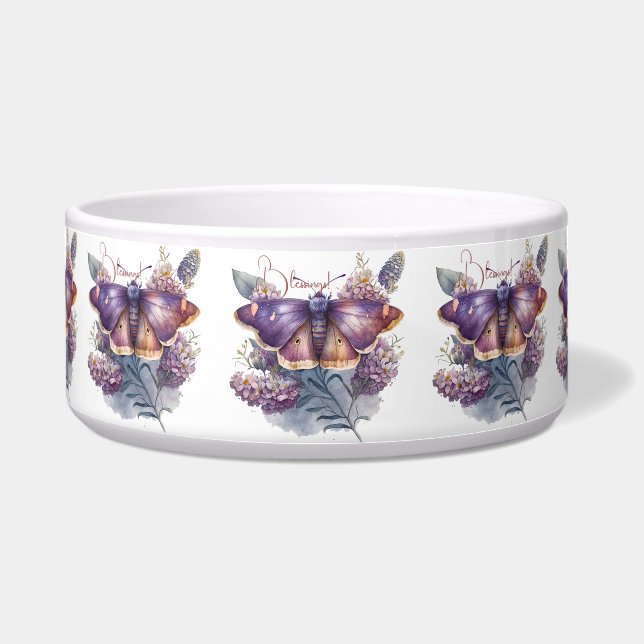 Create Your Own Purple Moth & Wildflowers Bowl (Front)