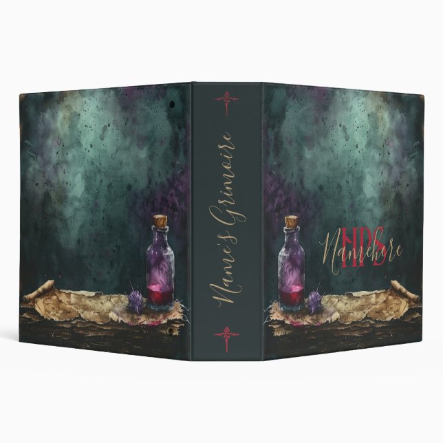 Create Your Own Purple Nettle Potion Apothecary 3 Ring Binder (Background)