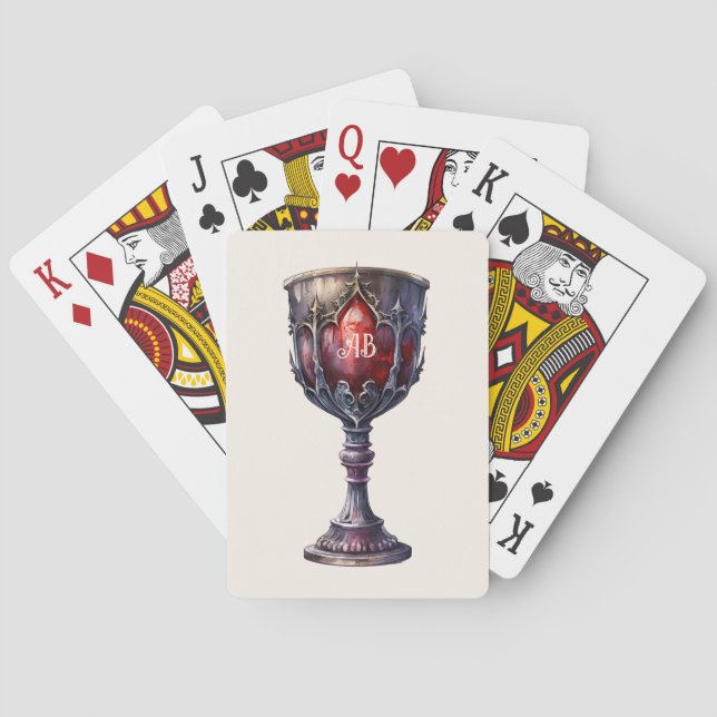 Create Your Own Purple & Red Chalice Poker Cards (Back)