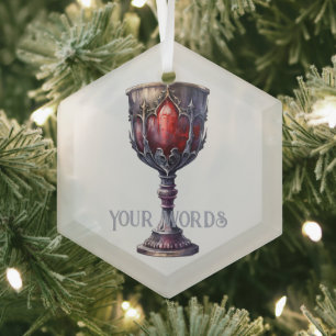 Create Your Own Purple & Red Gothic Chalice Glass Ornament