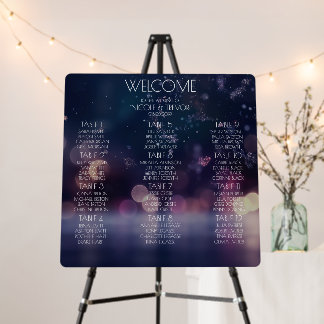 Create Your Own Purple Snow Bokeh Seating Chart Foam Board