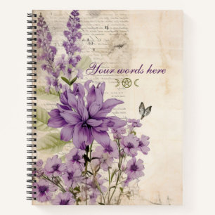 Create Your Own Purple Wildflowers Romantic Notebook