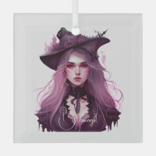 Create Your Own Purple Witch Glass Ornament