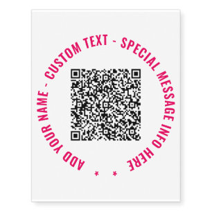 Create Your Own QR Code and Text Temporary Tattoos