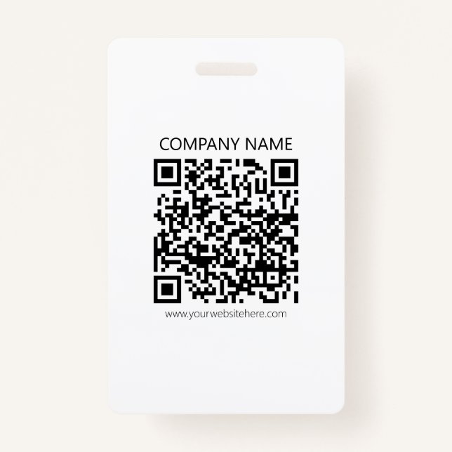 Create Your own QR Code | Black and White Badge (Front)