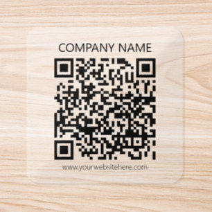 Create Your own QR Code Black and White Clear Square Sticker
