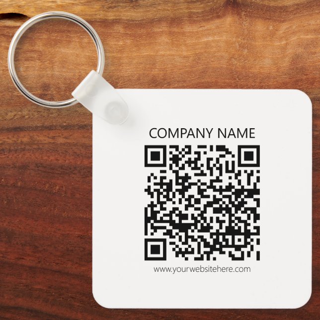 Create Your own QR Code | Black and White Keychain (Front)