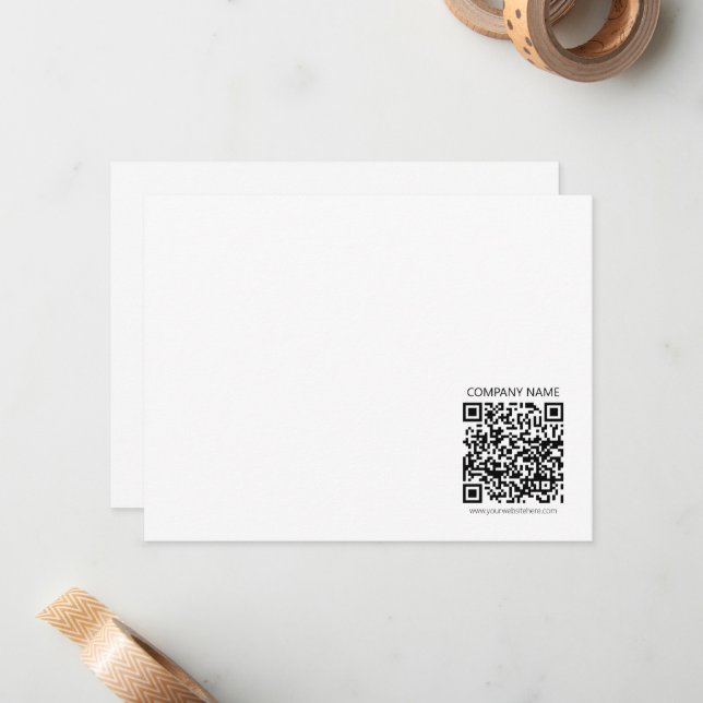 Create Your own QR Code | Black and White Note Card (Front/Back In Situ)