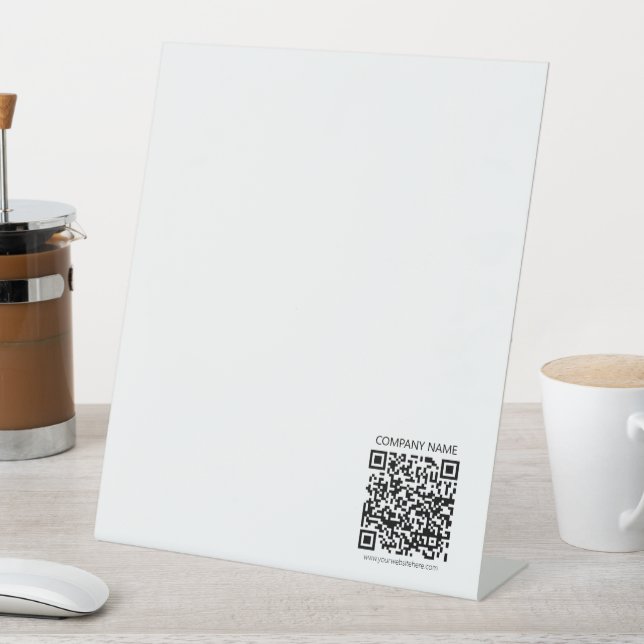 Create Your own QR Code | Black and White Pedestal Sign (In SItu)