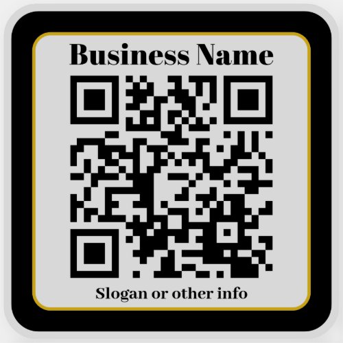 Create Your Own QR Code  Black Gold Transparent Sticker