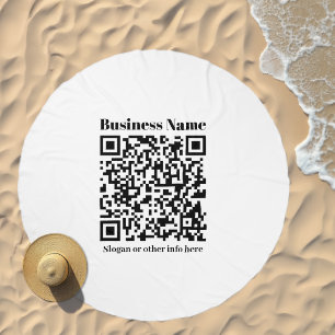 Create Your Own QR Code Black & White Beach Towel