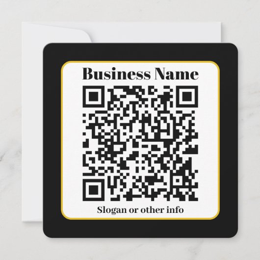 Create Your Own QR Code | Black White Gold Border (Front)