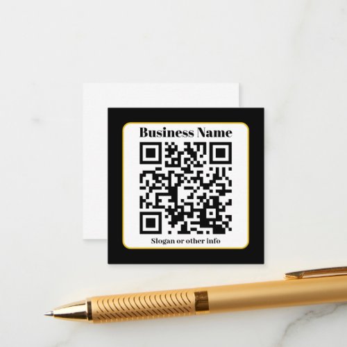 Create Your Own QR Code  Black White Gold Border Enclosure Card