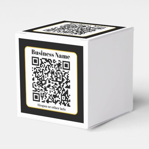 Create Your Own QR Code  Black White Gold Border Favor Boxes