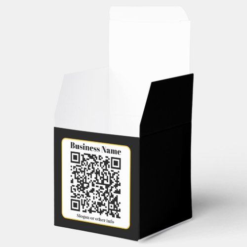 Create Your Own QR Code  Black White Gold Border Favor Boxes