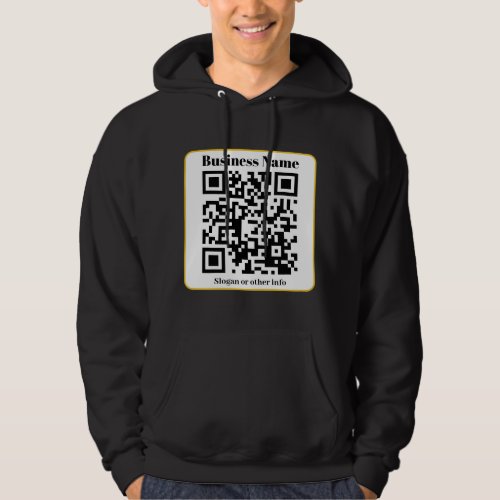 Create Your Own QR Code  Black White Gold Border Hoodie