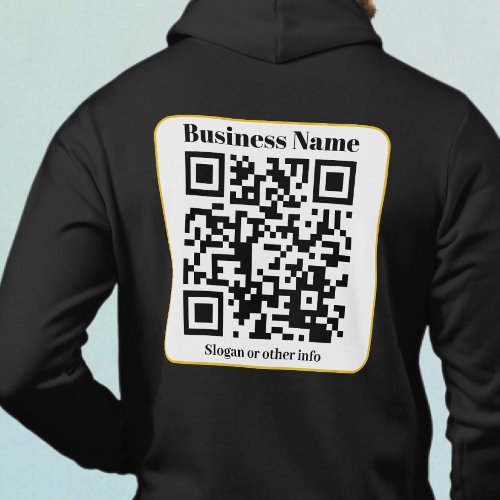 Create Your Own QR Code  Black White Gold Border Hoodie