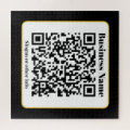 Create Your Own QR Code | Black White Gold Border Jigsaw Puzzle | Zazzle