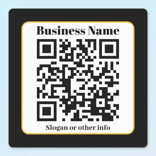 Create Your Own QR Code | Black White Gold Border Labels (Creator Uploaded)