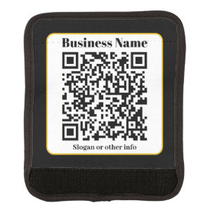 Create Your Own QR Code Black White Gold Border Luggage Handle Wrap