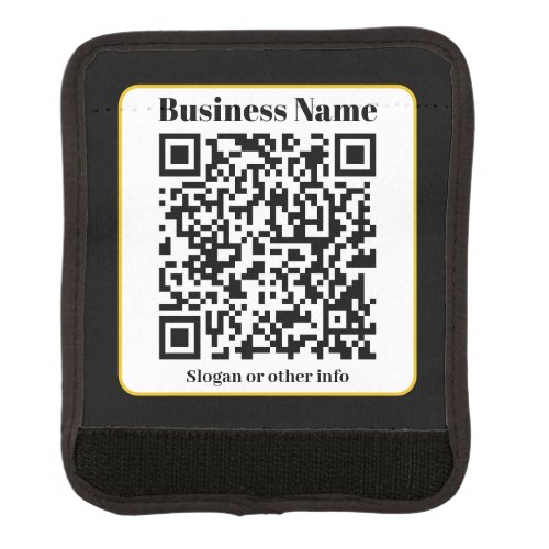 Create Your Own QR Code  Black White Gold Border Luggage Handle Wrap