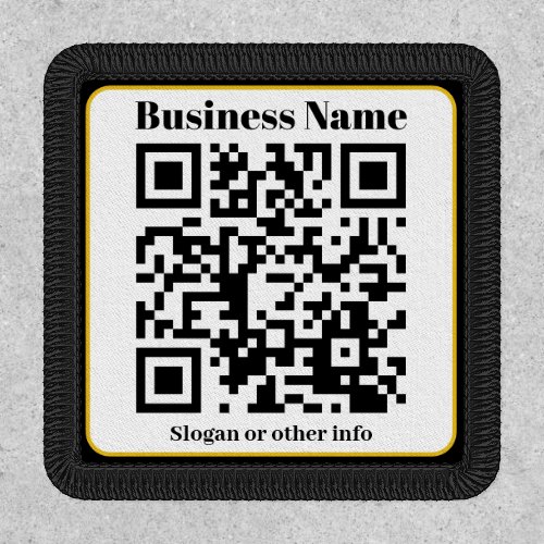 Create Your Own QR Code  Black White Gold Border Patch