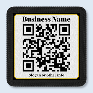 Create Your Own QR Code Black White Gold Border Patch