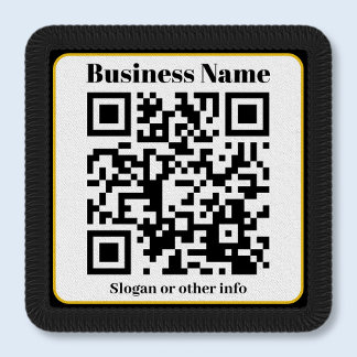 Create Your Own QR Code | Black White Gold Border Patch