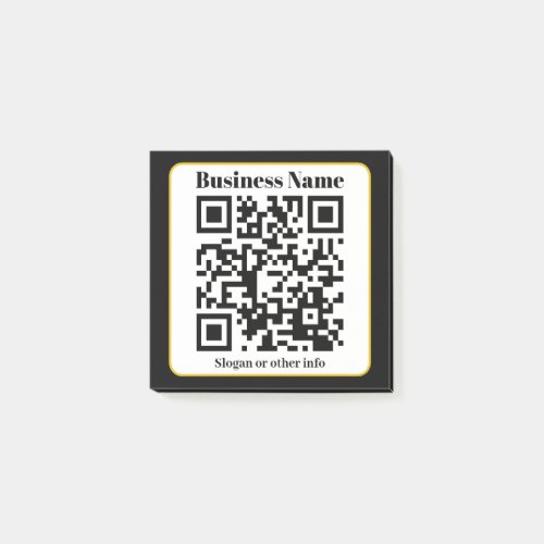 Create Your Own QR Code  Black White Gold Border Post_it Notes