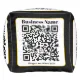 Create Your Own QR Code | Black White Gold Border Pouf | Zazzle