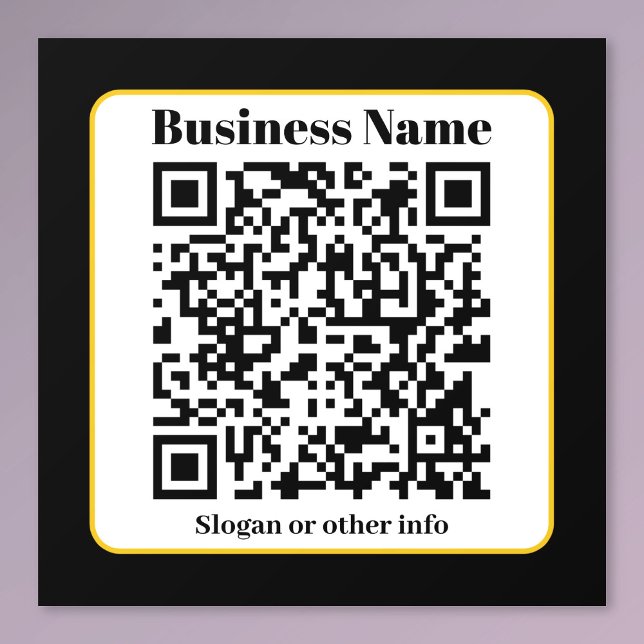 Create Your Own QR Code | Black White Gold Border Wall Decal (Creator Uploaded)