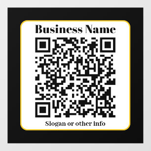 Create Your Own QR Code   Black White Gold Border Wall Decal