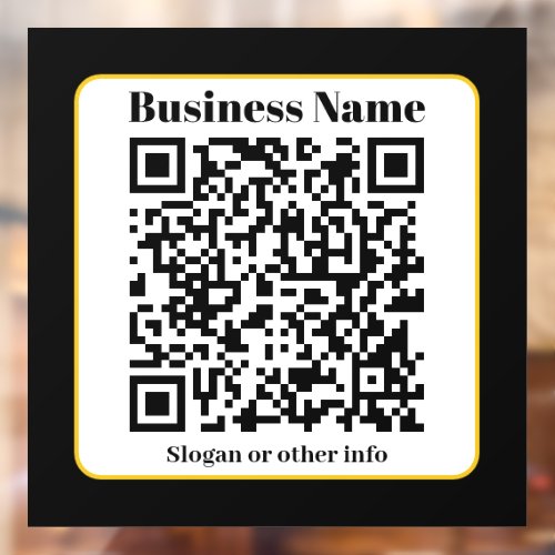 Create Your Own QR Code  Black White Gold Border Window Cling