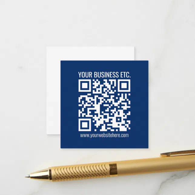 Create Your Own QR Code | Blue Enclosure Card | Zazzle