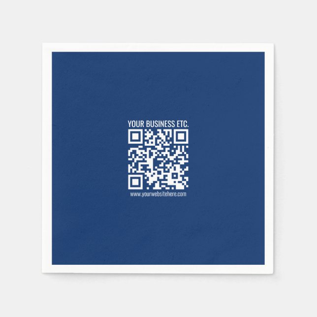 Create Your Own QR Code | Blue Napkins (Front)