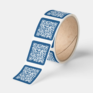 Create Your Own QR Code Blue Square Sticker
