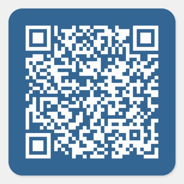 Create Your Own QR Code Blue Square Sticker (Front)