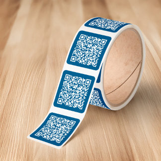 Create Your Own QR Code Blue Square Sticker