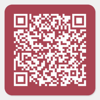 Create Your Own QR Code Burgundy Red Square Sticker