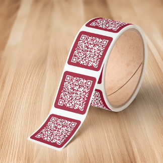 Create Your Own QR Code Burgundy Red Square Sticker