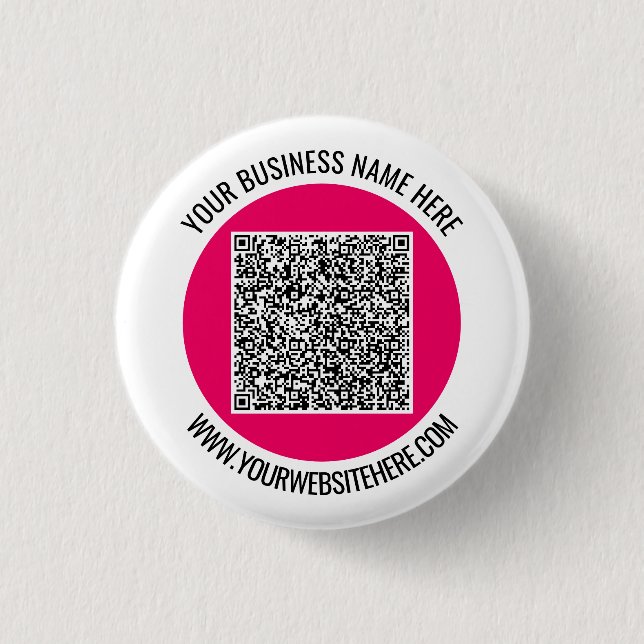 Create Your Own QR Code Business Buttons Template (Front)
