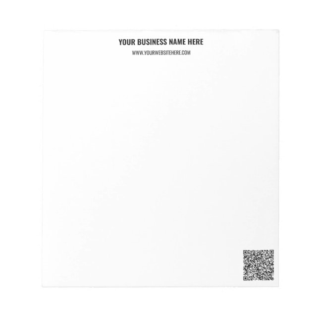 Create Your Own QR Code Business Notepad Template (Front)