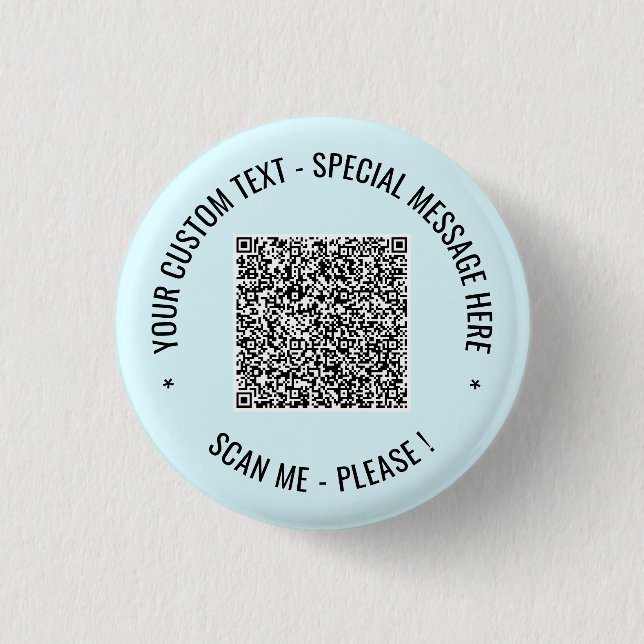 Create Your Own QR Code Button Example Custom Text (Front)